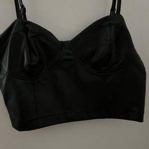 Leather crop top